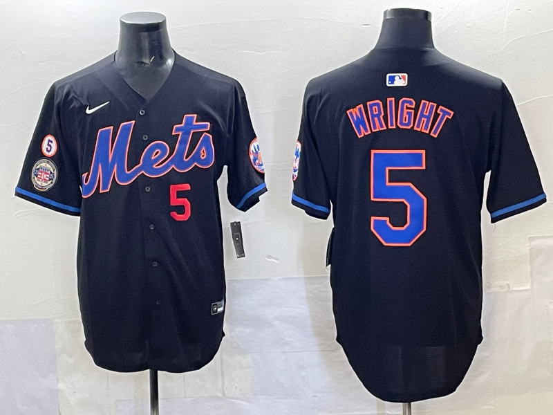 Men 2025 New York Mets 5 Wright blue MLB Nike jersey style 5